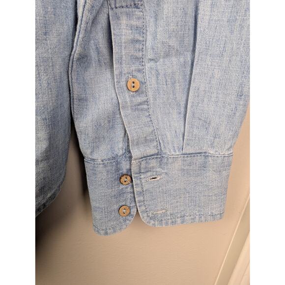 Xirena Dusty Blue Beau Button Front Shirt M - Picture 12 of 13